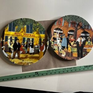 Guy Buffet Collection Fine Porcelain Plates Hotel Mistral‎ Marche Provenca Set 2